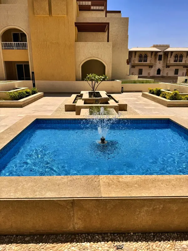 The fountain pool in the central court