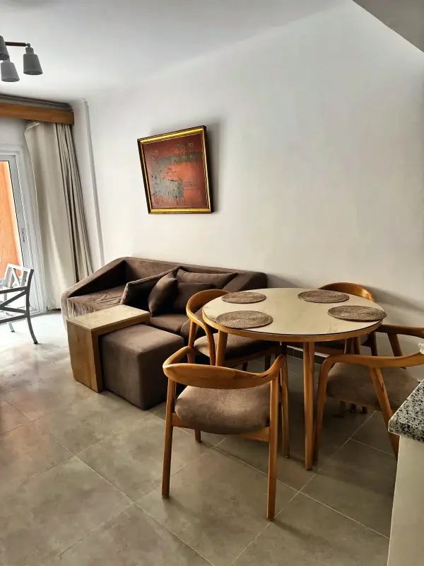 Open-plan living and dining area