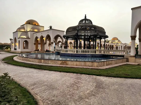 The Old Town domes lit in the evening